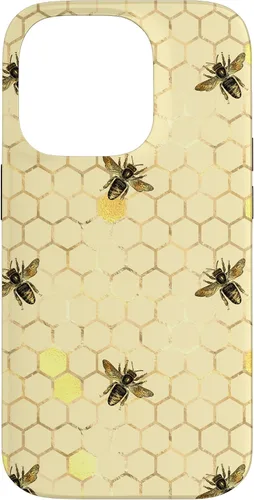 Miniatura 16 de Funda con estampado floral de abeja para iPhone 16 color amarillo miel