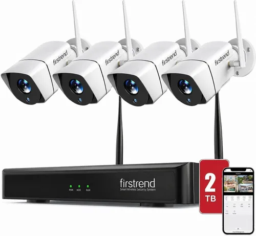 Miniatura 9 de Sistema de cámara de seguridad inalámbrica firstrend WiFi 1080P, NVR de 8 canales con 4 cámaras de seguridad para el hogar y disco duro de 1 TB