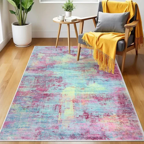 Miniatura 535 de IOHOUZE Alfombra abstracta lavable de 3 x 12 pies para pasillos, antideslizante para cocina, camino de entrada de lana sintética para interiores
