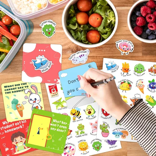 Miniatura 7 de 160 tarjetas de broma para niños, fiambrera, chistes para niños, notas inspiradoras para el almuerzo para niños y niñas, estudiantes, notas