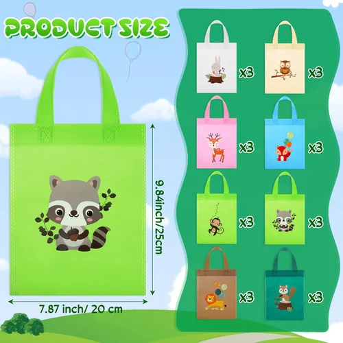 Miniatura 2 de Faccito 24 bolsas de regalo de animales del bosque, bolsa de regalo de cumpleaños de animales del bosque, bolsa de regalo de dulces de la selva