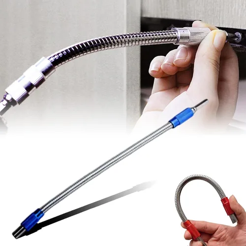 Miniatura 7 de Soporte universal para puntas de extensión flexible de metal, tubo de extensión flexible, destornillador de impacto de eje flexible de 11.8 A-Plata