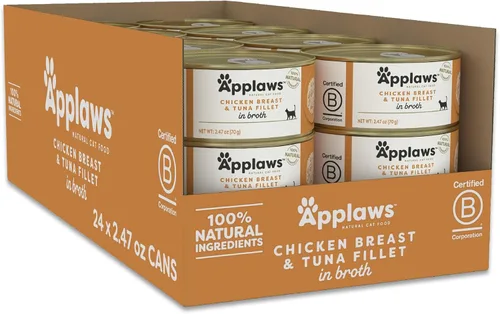 Miniatura 7 de Applaws Alimento húmedo natural para gatos en caldo, alimento húmedo enlatado de ingredientes limitados, sin aditivos, hecho con ingredientes