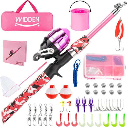 Miniatura 10 de WIDDEN Kids Fishing Pole, Portable Telescopic Kids Fishing Poles for Boys and Girls, Fishing Rod and Reel Combo Kit with Tackle Box, and Fishing