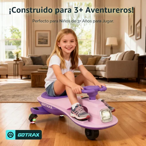 Miniatura 6 de Gotrax WG1 Auto eléctrico oscilante para niños, batería de 12V de gran duración hasta 120 minutos de tiempo de juego, altavoz de música y ruedas