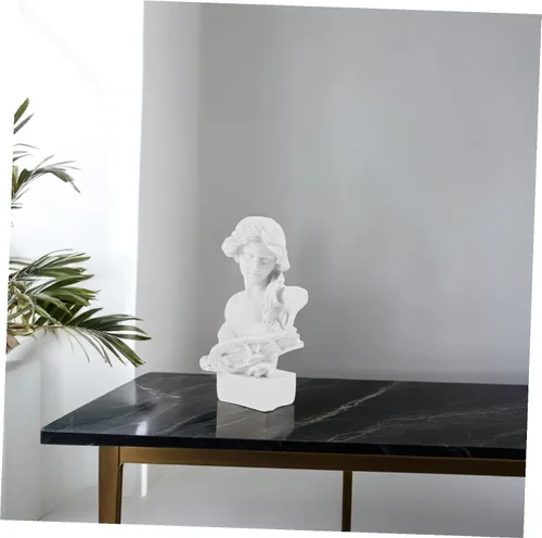 Miniatura 5 de Artemis - Estatua de diosa de resina blanca, escultura de busto de cabeza romana, escultura de mitología griega para el hogar, estante
