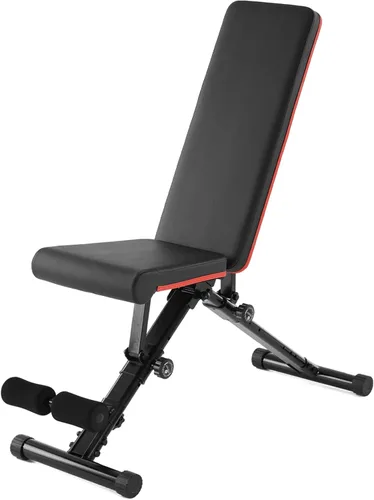 Miniatura 9 de Banco de pesas ajustable para gimnasio en casa, equipo de entrenamiento plegable para entrenamiento de fuerza de cuerpo completo, banco de Negro