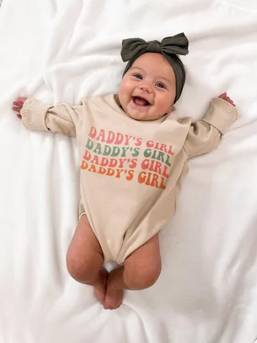 Miniatura 2 de Ropa para bebé recién nacida, sudadera de gran tamaño con estampado de letras, mameluco de manga larga con burbujas para otoño