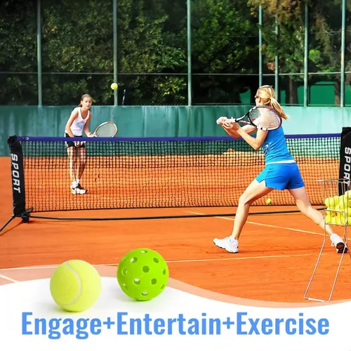 Miniatura 6 de Mini juego de pickleball de 10 pies, red de tenis de fútbol, red de tenis pequeña, red de entrada de tenis, red de pickle ball portátil al aire