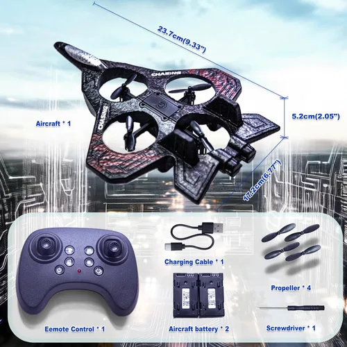 Miniatura 4 de Avión RC de espuma, aviones de control remoto con luces LED, chorro de combate para vuelos nocturnos al aire libre 360° Flip & Spin Stunt Drone Toy