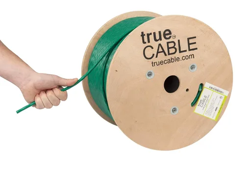 Miniatura 21 de TRUE CABLE Cable Ethernet a granel de elevación blindada Cat6A, 1000 pies, azul, cobre sólido desnudo 23 AWG, 750 MHz, F/UTP, PoE++ 100 W