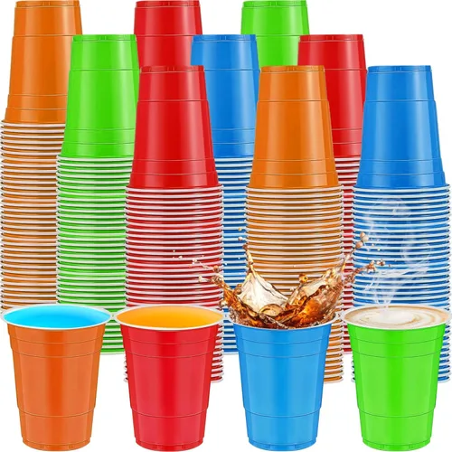 Miniatura 14 de 120 piezas 16 onzas Vasos de plástico amarillos para Acción de Gracias Vasos desechables de plástico amarillos Vasos de fiesta para beber