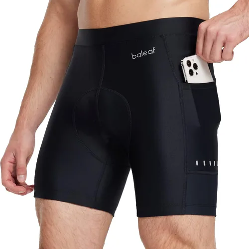 BALEAF Pantalones cortos de ciclismo para hombre con acolchado 4D, pantalones cortos de ciclismo de montaña, accesorios de motociclista, bolsillos