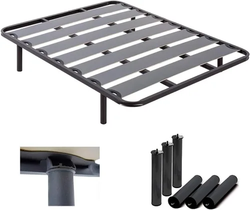 Miniatura 7 de DUÉRMETE ONLINE - Paquete completo de ahorro de cama con colchón de espuma viscoelástica Visco Pocket + base de listones anchos + patas roscadas