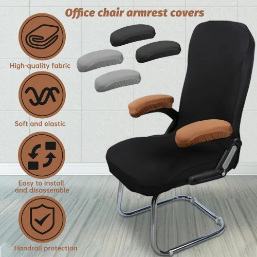 Miniatura 6 de Kakalote Fundas para reposabrazos de silla de oficina, 1 par, elásticas para silla de computadora, fundas elásticas para sillas de escritorio