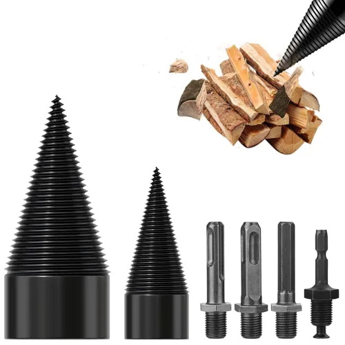 Juego de 6 brocas divisoras de madera, 1.772 in + 1.260 in, resistentes con 4 tornillos de perforación, compatible con taladro manual/eléctrico para
