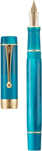 Miniatura 9 de Jinhao 100 - Pluma estilográfica de estilo clásico en celuloide, instrumento de escritura suave con punta #6, juego de pluma con convertidor