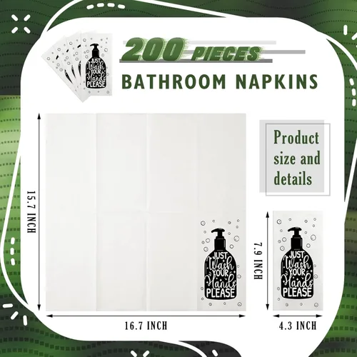Miniatura 3 de Yexiya 200 toallas de papel desechables para invitados, toallas de mano desechables para baño, servilletas decorativas de baño para tocador, boda
