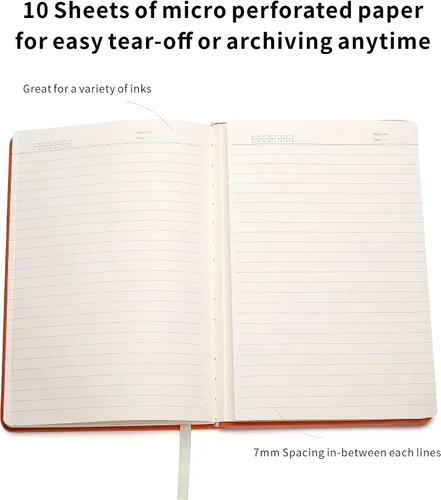 Miniatura 5 de Cuaderno de tapa dura de 160 páginas, cuadernos a rayas para el trabajo, papel grueso prémium de 100 GSM, con bolsillo, tamaño mediano de 5.7 x 8.4