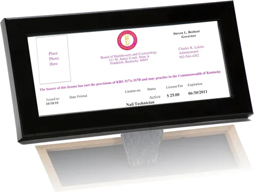 Miniatura 6 de Creative Picture Frames Marcos de licencia negros de 8.5 x 3.5 pulgadas para profesionales de la cosmetología, exhibidores de titulares de licencia