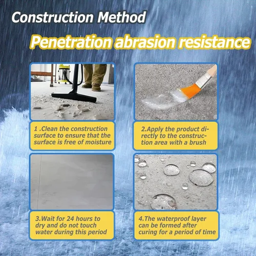 Miniatura 4 de Sellador Impermeable Transparente 2L (70 oz), Wadities Revestimiento Impermeable a Base de Agua para Paredes Baño Techo, Reparación Invisible
