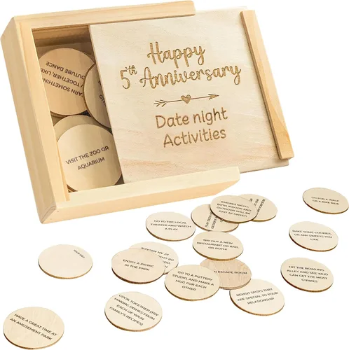 Miniatura 13 de Regalos de un año de aniversario de madera STOFINITY para novio y novia - Regalos de madera de un año de aniversario para él o ella, primer regalo