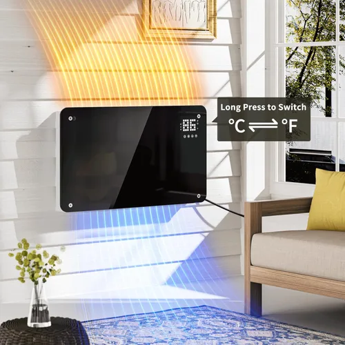 Miniatura 6 de SUNDATE Calentador de convección con control Wifi, calentador de espacio interior, calefacción eléctrica de 1500 W con control remoto, pantalla