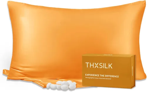 Miniatura 13 de THXSILK Funda de almohada 100% seda de morera para cabello y piel, seda de morera grado 6A+ 25 momme, caja de regalo, funda de almohada de seda Beige