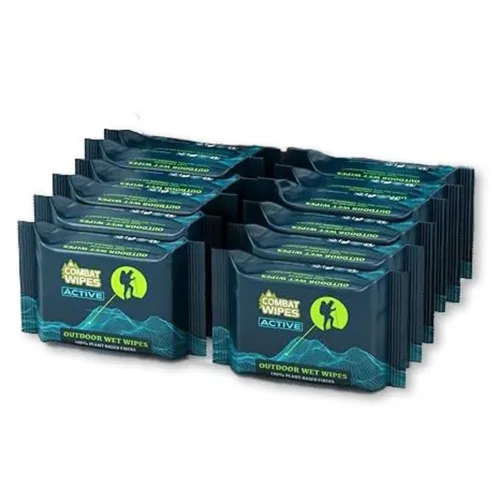 Miniatura 6 de Combat Wipes ACTIVE Toallitas Húmedas para Exteriores - Equipo de Campamento Extra Grueso, Biodegradable, Paños de Limpieza/Refrescantes para Cuerpo