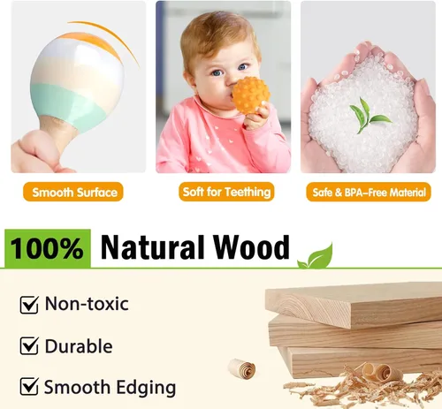 Miniatura 3 de Wuzhineisn Juguetes Montessori 6 en 1 Instrumentos musicales para niños pequeños, bloques apilables, desarrollo de aprendizaje, juguete educativo
