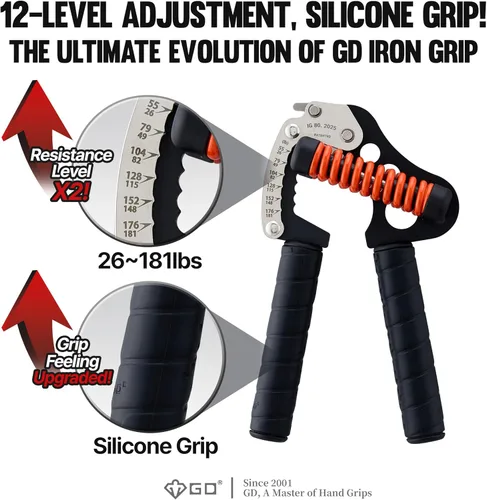Miniatura 3 de GD IRON GRIP Entrenador de Fuerza de Agarre Fortalecedor de Manos Ajustable Fortalecedor de Agarre de Manos Ejercitador de Agarre de Manos