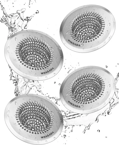 Miniatura 12 de Wokdada Revolucionario colador de drenaje para fregadero de cocina y tapón de fregadero/malla de cadena reversible patentada, limpieza sin esfuerzo