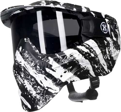 HK Army HSTL Gafas Máscara de Paintball Airsoft con Lente Térmica Antivaho Fractura Negro/Blanco