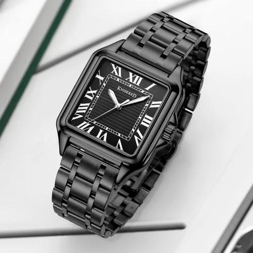 Miniatura 2 de Classic Square Watch for Men with Vintage Roman Numeral and Solid Stainless Steel Band