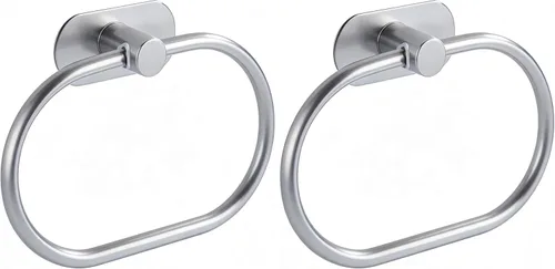 Miniatura 9 de Toallero autoadhesivo de acero inoxidable para baño, soporte para toallas de mano, sin perforaciones, moderno colgador de toallas de mano