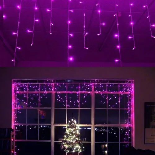 YOLIGHT Guirnalda de luces LED de carámbano de 13 pies con controlador de función de memoria, cortina de luces de hadas para interiores, decoración