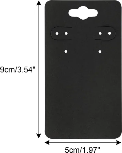 Miniatura 2 de joycraft 100 tarjetas de aretes con 6 agujeros, tarjetas negras de 2 x 3.5 pulgadas, etiquetas de exhibición de joyas de papel en blanco para Negro