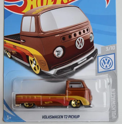 Miniatura 2 de HOT Wheels Escala 1:64 Volkswagen 3/10, naranja quemado Volkswagen T2 Pickup 96/250