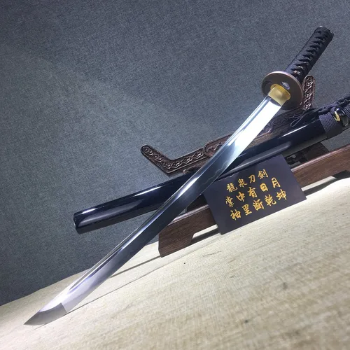 Miniatura 2 de Katana corta hecha a mano japonesa Wakizashi Samurai Espada T10 Acero Arcilla Templada Hoja