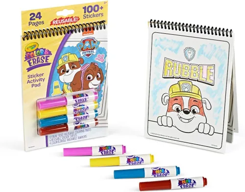 Miniatura 7 de Crayola PAW Patrol Hoja de Actividad con Pegatinas, 12 Páginas para Colorear de PAW Patrol, Más de 100 Pegatinas, Actividad para Viajar, Juguetes