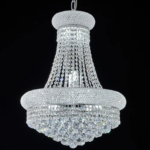 Miniatura 12 de Candelabros rectangulares de cristal para comedor, 10 luces de altura ajustable, lámpara de techo ovalada de cristal para isla de cocina, acabado