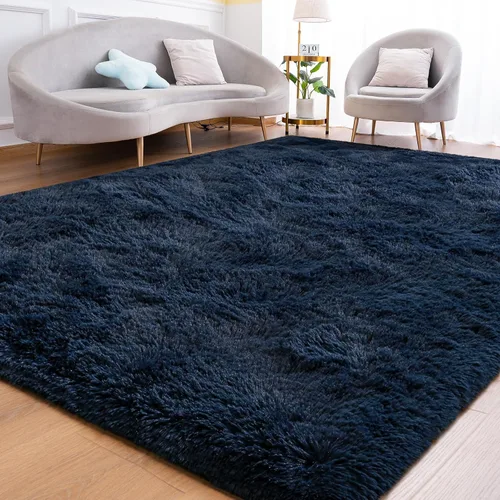 Miniatura 13 de Goideal Alfombra mullida para dormitorio, sala de estar, alfombra de noche beige de 2 x 6 pies, pelo largo de pelo sintético, alfombra moderna