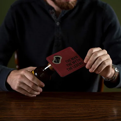 Miniatura 4 de Pavilion Gift Company - The Man The Myth The Legend - Posavasos para abrebotellas de acero inoxidable de 4 pulgadas