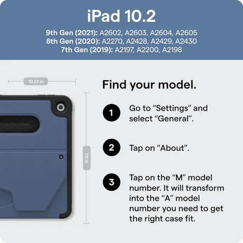 Miniatura 2 de ZUGU CASE Funda para iPad de 7ª / 8ª / 9ª generación de 10.2 pulgadas (2021/2020/2019), protectora, delgada, diseño elegante, soporte magnético, Pino