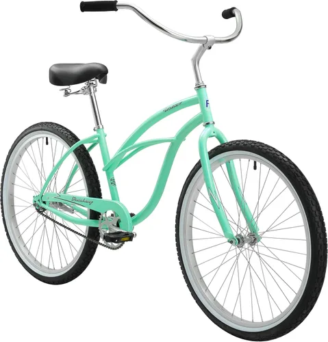 Miniatura 23 de Sixthreezero Urban Lady Beach Cruiser - Bicicleta híbrida de 3 velocidades para mujer Verde militar con llantas rosadas con asiento negro/puños