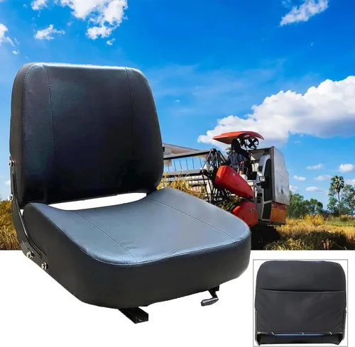 Asiento universal de carretilla elevadora asiento de tractor con pista deslizante ajustable y bolsa de herramientas, para excavadora Skid Loader