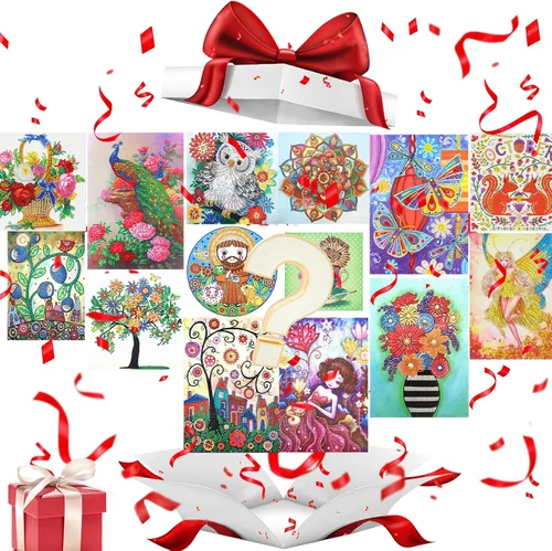 Miniatura 6 de antor Paquete de 10 kits de pintura de diamantes 5D para adultos, juego de arte de diamantes de paisaje de taladro completo, lienzo de pintura