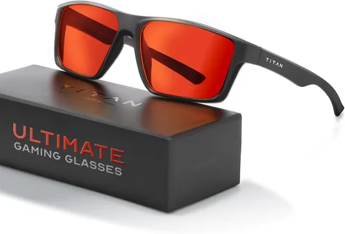 Miniatura 10 de Titan - Lentes de juego anti luz azul para hombre, protección UV400, bloqueo de luz azul para computadora, fatiga ocular Negro