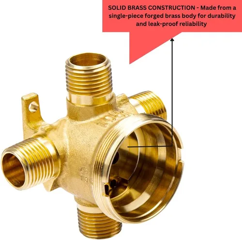 Miniatura 8 de R11000 - Válvula para grifo desviador de ducha D de 3 o 6 ajustes, compatible con kits de molduras D de 3 o 6 vías, construcción de latón