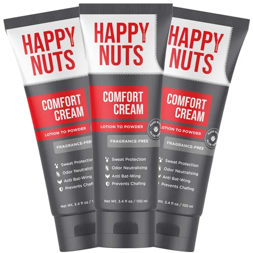 Miniatura 12 de HAPPY NUTS Desodorante en crema Comfort para hombres: defensa del sudor antirozaduras, control de olores, sin aluminio, esencial de viaje